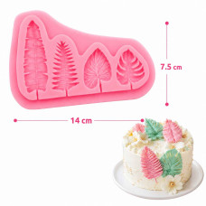 MOLDE SILICONA 4 MINI HOJAS SELVA