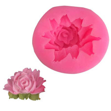 MOLDE SILICONA ROSA CON HOJA