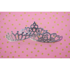 TIARA CON STRASS PLATEADA CHICA