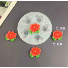 MOLDE SILICONA 6 FLOR C/HOJA