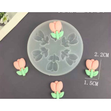 MOLDE SILICONA 6 ROSAS C/TALLO
