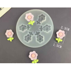 MOLDE SILICONA 6 FLOR C/TALLO