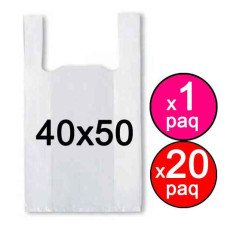 BOLSA CAMISETA 40X50 BLANCA