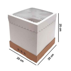 CAJA TORTA BASE Y VISOR 25x25x25