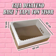 CAJA DESAYUNO GRANDE BASE Y VISOR 43x32x13