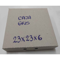 CAJA EMPANADA 1 DOC GRIS 23x23x6