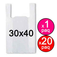 BOLSA CAMISETA 30x40 BLANCA