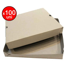 CAJA PIZZA GRIS X100