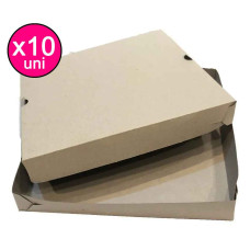 CAJA PIZZA GRIS X10