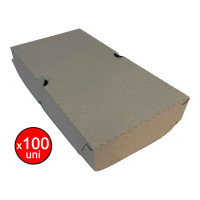 CAJA MEDIA PIZZA GRIS X100