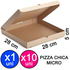 CAJA PIZZA CHICA MICRO 28x28x5