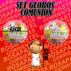 SET 3 GLOBOS COMUNION NENA