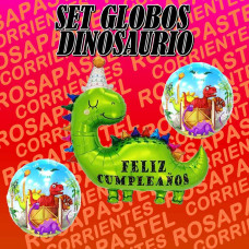 SET 3 GLOBOS DINOSAURIO