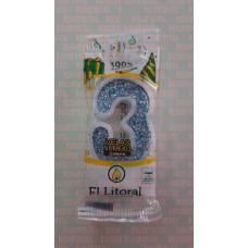 VELA NUMERO LITORAL CELESTE 3