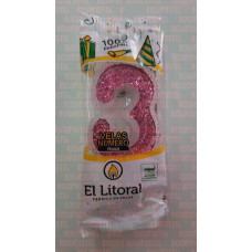 VELA NUMERO LITORAL ROSA 3