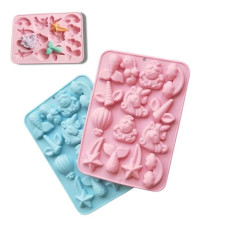 MOLDE SILICONA 14 FIGURAS 23x6.5 ROSA