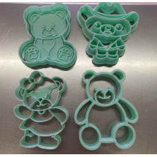 SET 4 CORTANTE MARCADOR OSITO 3D