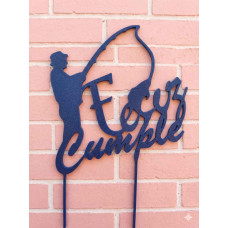 TOPPER PESCA FELIZ CUMPLE 3D