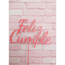 TOPPER FELIZ CUMPLE FUCSIA
