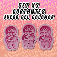 SET 3 CORTANTES JUEGO DEL CALAMAR 3D