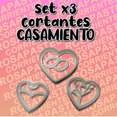 SET 3 CORTANTES CASAMIENTO 3D SET 3 CORTANTES CASAMIENTO 3D