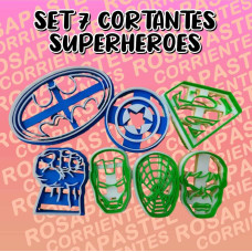 SET 7 CORTANTES SUPERHEROES 3D
