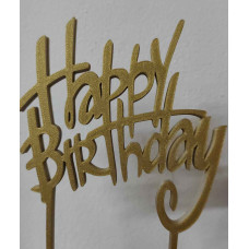 TOPPER HAPPY BIRTHDAY BLANCO/ORO 3D TOPPER HAPPY BIRTHDAY BLANCO/ORO 3D